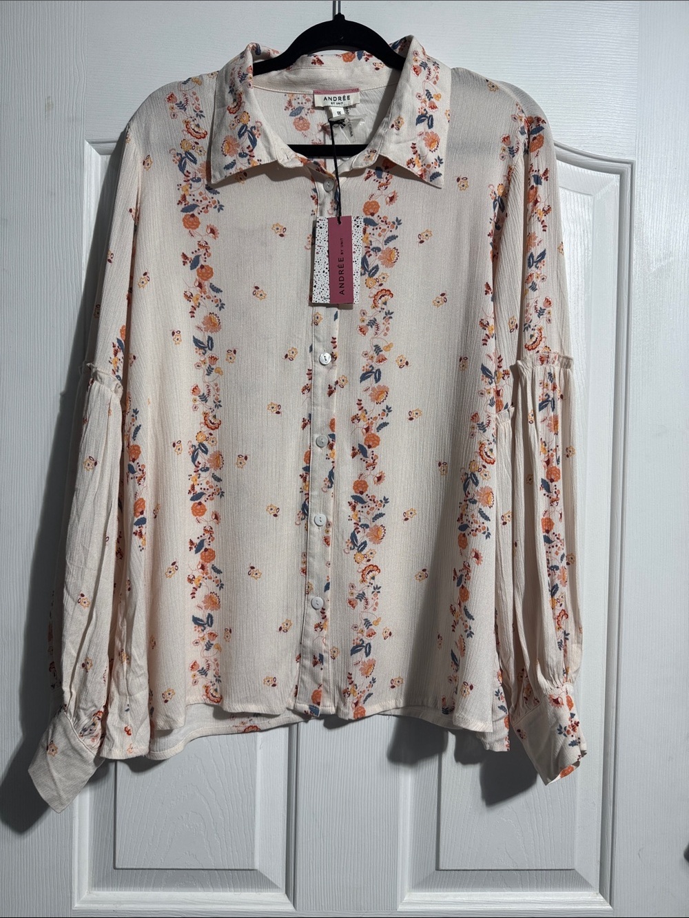 Andrée by Unit Floral Button Front Blouse NWT | Size 1X | Boho Romantic Flowy